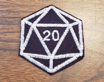 Dungeons and Dragons d20 patch dice die roleplaying game dungeon master gift d4 d6 d8 wizard dragon orc rpgs dnd