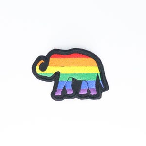 Pride Elephant Embroidered Patch: LGBTQIA+ Pride Flag