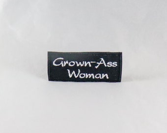 Grown Ass Woman Roller Derby embroidered patch roller derby skate gay pride flag lesbian transgender bisexual queer