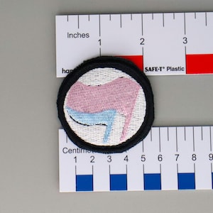 TRANTIFA Embroidered Patch: Trans Pride Antifascist Symbol