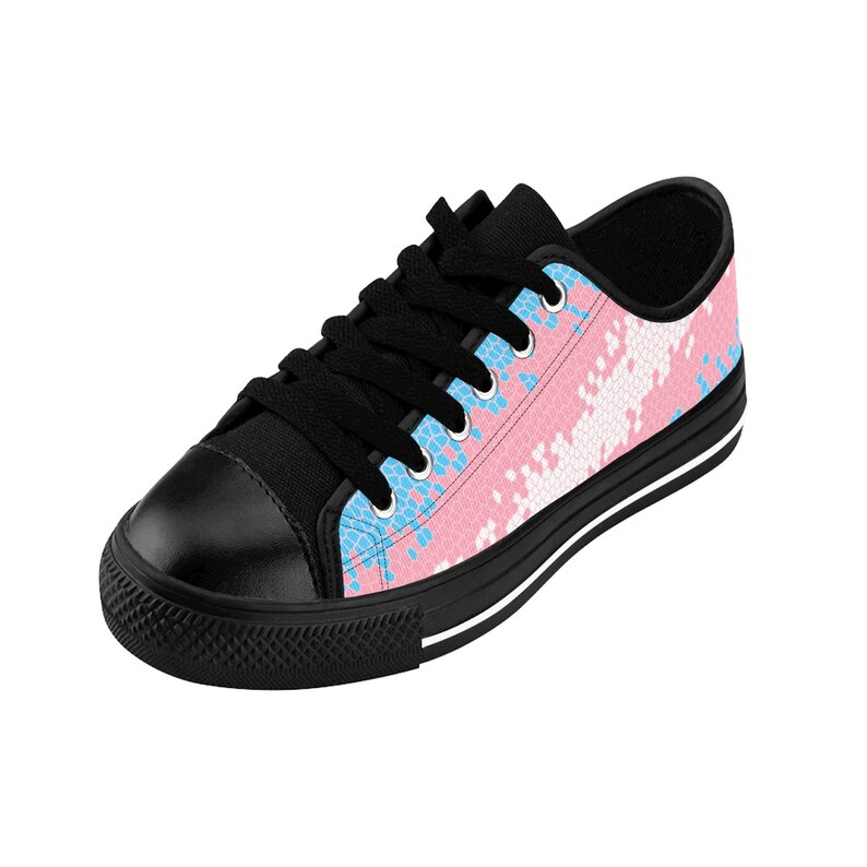 Trans Pride Flag Mosaic Womens Sizing Sneakers Lesbian Bisexual Pride Lgbt Asexual Transgender Queer