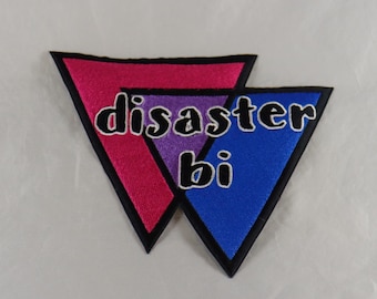 Disaster Bi Pride Patch: Embroidered Bisexual Pride, Large/Small