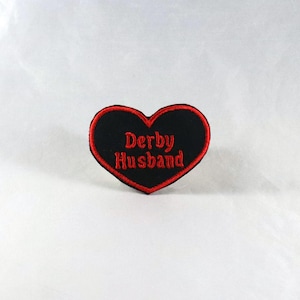 Roller Derby Spouse Embroidered Patch: Heart Design