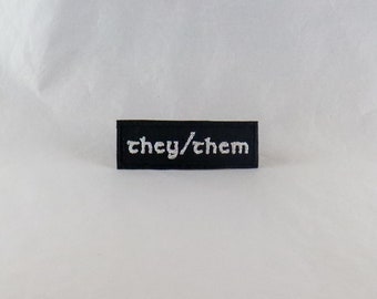 Patch per pronomi con font fatato Transgender Pride NonBinary trans genderfluid transgender genderqueer cis punk enby