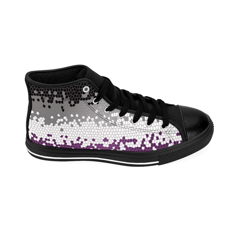 Ace Pride Flag Mosaic Womens Sizing Hightop Sneakers Asexual Pride Lgbt Lesbian Bisexual Transgender Queer