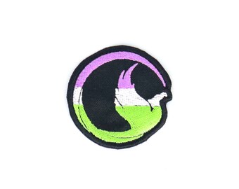 Pride Phoenix Embroidered Patch: LGBTQIPA Flag Colors
