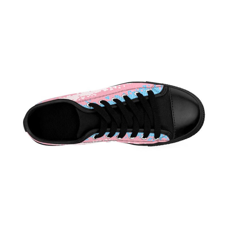 Trans Pride Flag Mosaic Womens Sizing Sneakers Lesbian Bisexual Pride Lgbt Asexual Transgender Queer