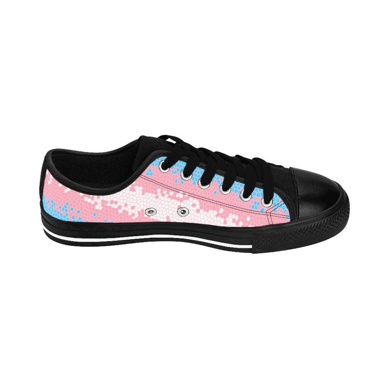 Trans Pride Flag Mosaic Womens Sizing Sneakers Lesbian Bisexual Pride Lgbt Asexual Transgender Queer