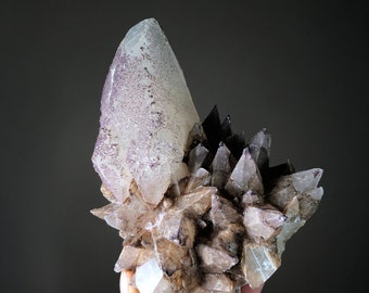 Yttrofluorite on Calcite | Natural Purple Fluorite Cube Druzy On Dogtooth Calcite Crystal from China