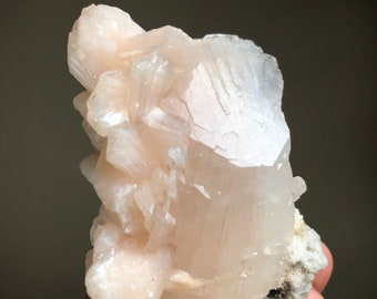 stilbite on heulandite | zeolite mineral specimen // India