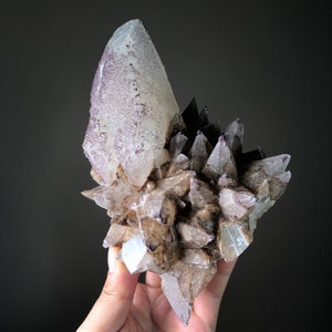Yttrofluorite on Calcite | Natural Purple Fluorite Cube Druzy On Dogtooth Calcite Crystal from China
