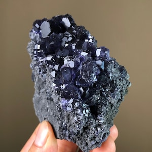 Fluorite on Matrix | Natural Purple Tanzanite Fluorite Mineral Specimen from China