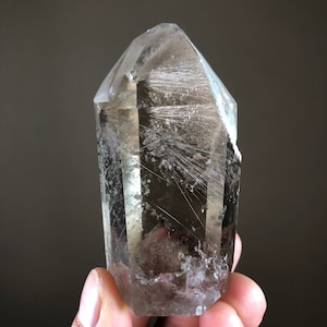 Smoky Quartz Tower: Phantom & Rutile Inclusions, Brazil