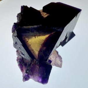 Fluorite | Natural Purple and Yellow Bi-Color Fluorite Crystal Cluster | Mineral Specimen from Cave-In-Rock