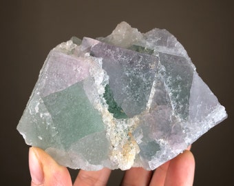 fluorite | bi-color fluorite cube cluster // Morocco
