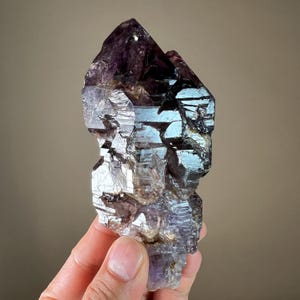Shangaan Amethyst Quartz Scepter: Smoky Crystal with Hematite