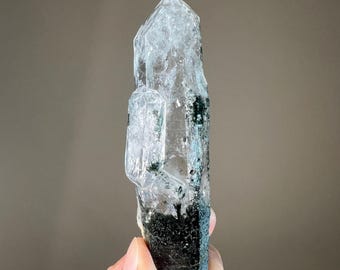 Himalayakwarts | Natuurlijke DT heldere kwartspunt met chloriet