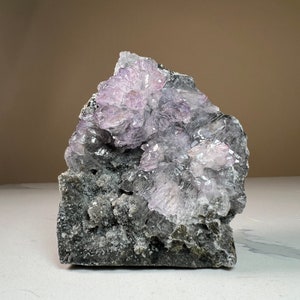 Amethyst Quartz | Purple Quartz Flower Crystal on Matrix | Mineral Specimen