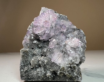 Amethyst Quartz | Purple Quartz Flower Crystal on Matrix | Mineral Specimen
