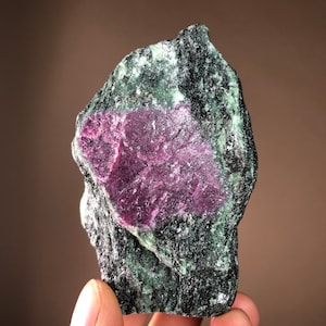 Raw Ruby in Zoisite Specimen: Tanzanian Crystal