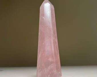 Rose Quartz | Pink Crystal Tower| Mineral Specimen From Madagascar