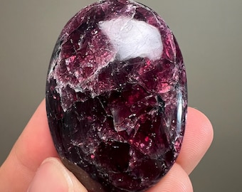 Almandine Garnet Palmstone | Polished Red Garnet Stone