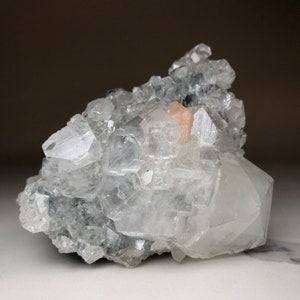 Apophyllite Crystals with Stilbite & Chalcedony Quartz | Natrual Clear Apophyllite Mineral Specimen