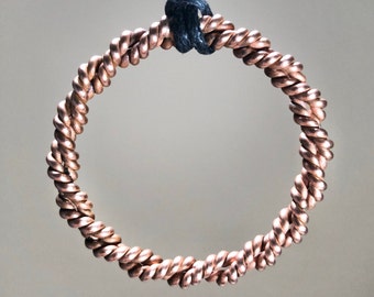 double tensor ring | 1/4 sacred cubit double helix tensor ring pendant | 144mhz copper double twist tensor pendant | copper ring pendant