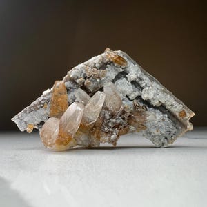 Calcite | Natural Calcite Crystals on Quartz Matrix from China