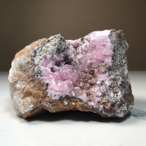 Cobaltoan Calcite on Matrix | Pink Calcite Stone | Gem Cobaltoan Calcite Crystal Mineral Specimen