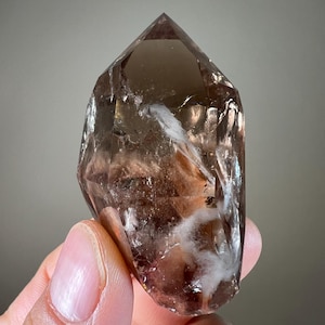 Amphibole Quartz Crystal | Clear Quartz Point with Amphibole Inclusions | Angel Phantom Quartz