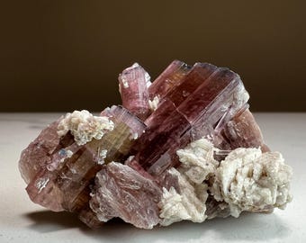 Pink Tourmaline with Clevelandite | Blue Cap Elbaite with Feldspar Mineral Specimen from Pakistan