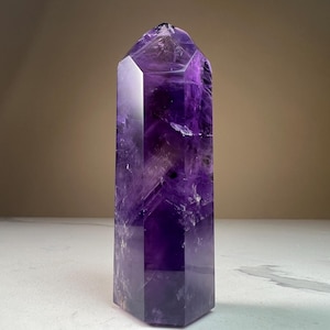 Amethyst Quartz Tower: Phantom Crystal Point, 3.75&quot; Tall
