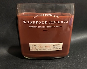 Woodford Reserve Candle/750ML 20oz Bourbon Whiskey Bottle Soy Candle.. Made To Order !!!!!!!