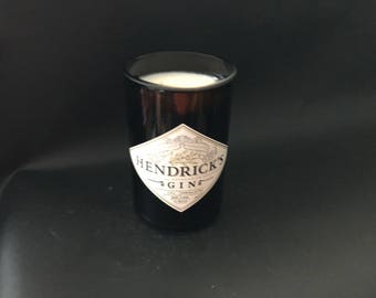 Large 26oz Hendrick's Gin Candle/1 Liter Hendricks Gin BOTTLE Soy Candle/1 Liter vs 750ml for 35% more burn hrs