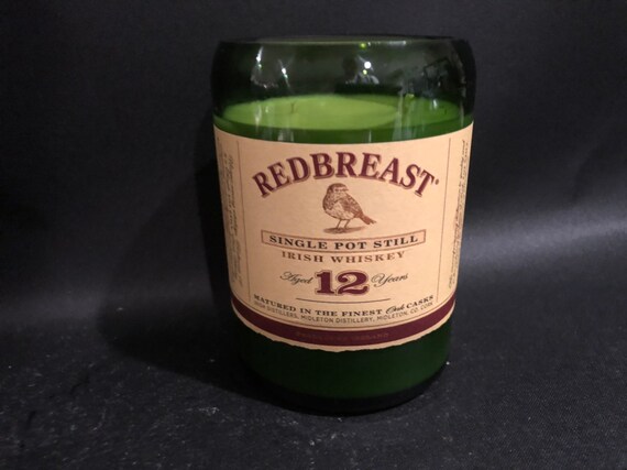 Redbreast Candle Redbreast 12 Year Irish Whiskey Bottle Soy Candle. 750ML. Made To Order/ Red Breast Irish whiskey candle