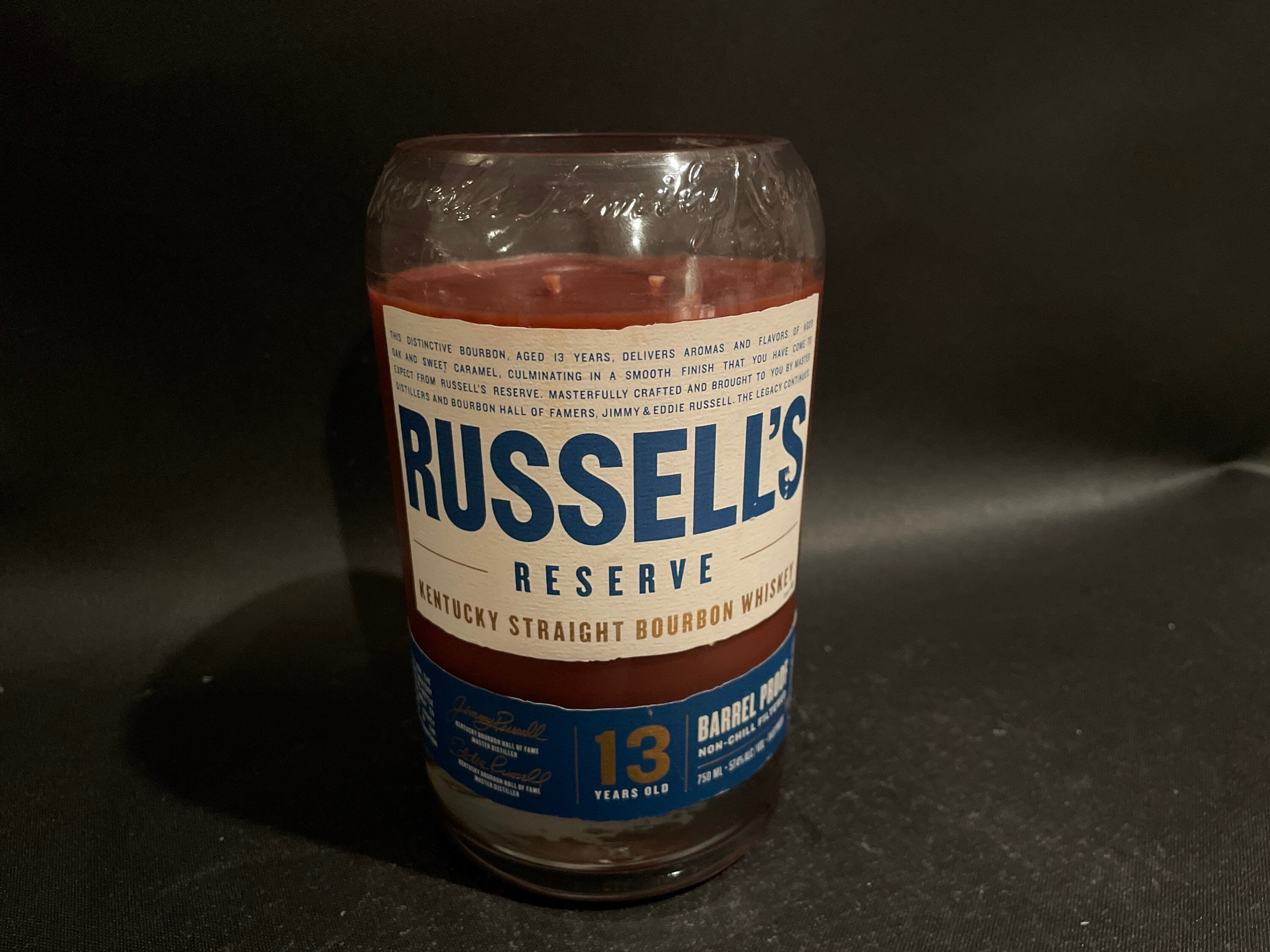 Wild Turkey Candle/russell's Reserve 13 Year Single Barrel Bourbon WHISKEY  BOTTLE Soy Candle/rare Bottle/ Russels Reserve Candle 