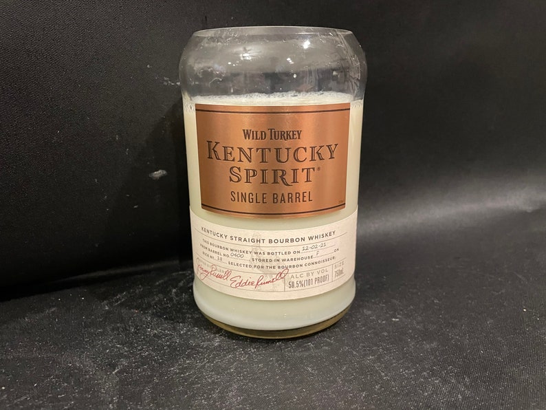 Wild Turkey Candle Kentucky Spirit Bourbon Whiskey BOTTLE Soy Candle. 750ML. Made To Order. image 1