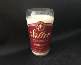 Weller Bourbon Candle/Upcycled OWA Old Weller Antique 107 Bourbon Whiskey Bottle Soy Candle/See DISCLIMER BELOW
