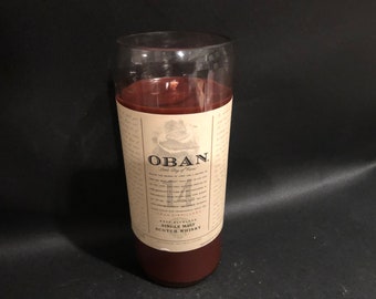Oban Scotch Candle/14 Year Scotch Whiskey Bottle Soy Candle. Made to Order