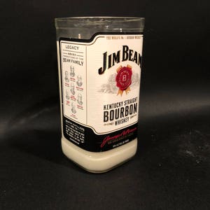 Jim Beam Bourbon Whiskey Candle/750ML Jim Beam White Label Bourbon Whiskey  Soy Candle. Made To Order !!!!!!!
