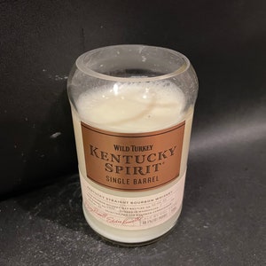 Wild Turkey Candle Kentucky Spirit Bourbon Whiskey BOTTLE Soy Candle. 750ML. Made To Order. image 2