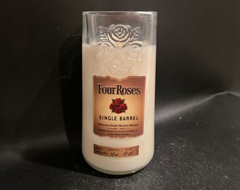 Four Roses Candle/Four Roses Bourbon Whiskey Candle/Four Roses Single Barrel Bourbon Whiskey Bottle Soy Candle. Made to order