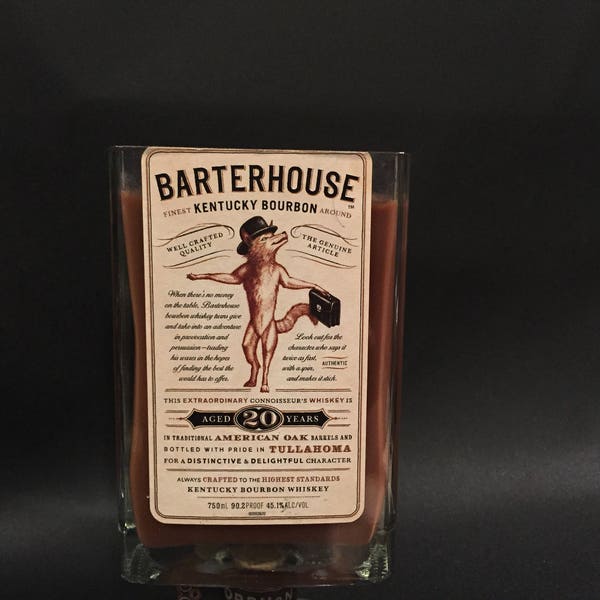 Orphan Barrel Candle/Orphan Barrel Barterhouse Bourbon Whiskey BOTTLE Soy Candle. Made to order whiskey candle