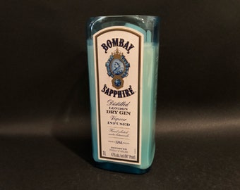 Large Bombay Sapphire Candle/1 Liter Bombay Sapphire London Dry Gin Bottle Soy Candle/Sapphire Gift/1 Liter Vs 750ML For 35% Longer Burn Hrs