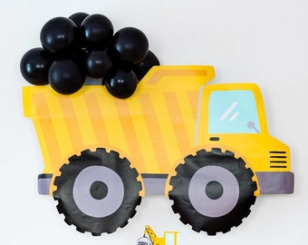 Printable Construction Truck Wall Art | Construction Birthday Party, Dump Truck Decoration, Tool Party, Construction Balloon Garland