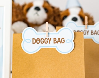 Doggy Bag Gift Tags, Adopt a puppy party, adopt a puppy theme, puppy party, puppy decor, dog party, dog decor, gift tags, puppy decorations