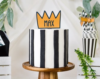 Personalisierte Wild Things Cake Topper, Cake Topper Krone, wo die wilden Dinge sind, Wild ein Geburtstag, wilde Dinge Geburtstag, Wild Thing Cake Topper