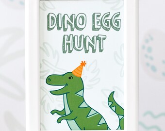 Dino Egg Hunt Party Sign, Dinosaur Welcome Sign, Three-Rex, Jurassic Park Birthday Party, Jurassic World Party, Dinosaur Party Decor