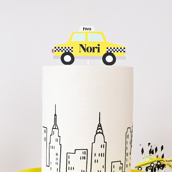 New York Taxi Cake Topper, New York City Birthday Party, NYC Themed Party, New York Bistro Party, Taxi Cake Topper, City Cake topper, NYC